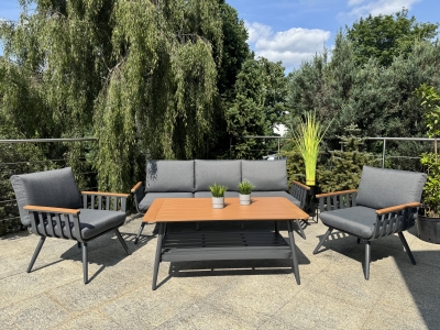 Aluminiowy Zestaw Ogrodowy Premium Antracyt Alman - obrazek 2