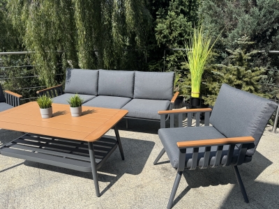Aluminiowy Zestaw Ogrodowy Premium Antracyt Alman - obrazek 3