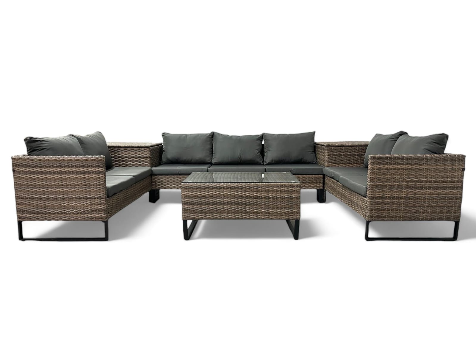 narożnik ogrodowy modułowy brązowy