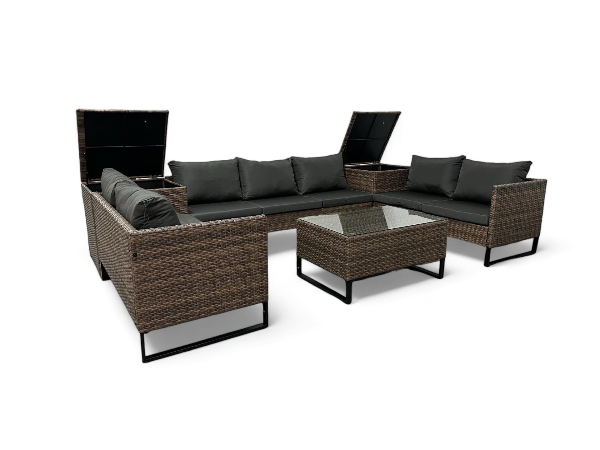 narożnik ogrodowy modułowy brązowy