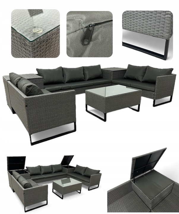 narożnik ogrodowy modułowy szary