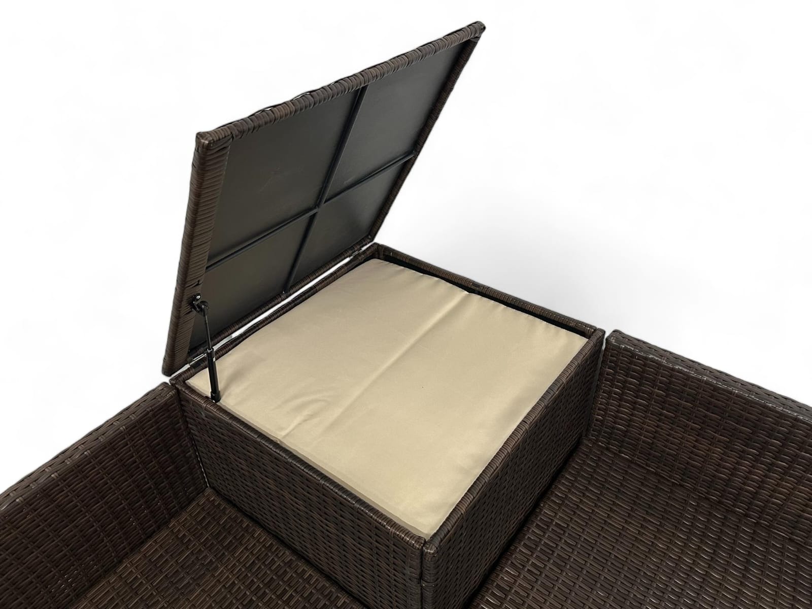 narożnik modułowy technorattan brązowy