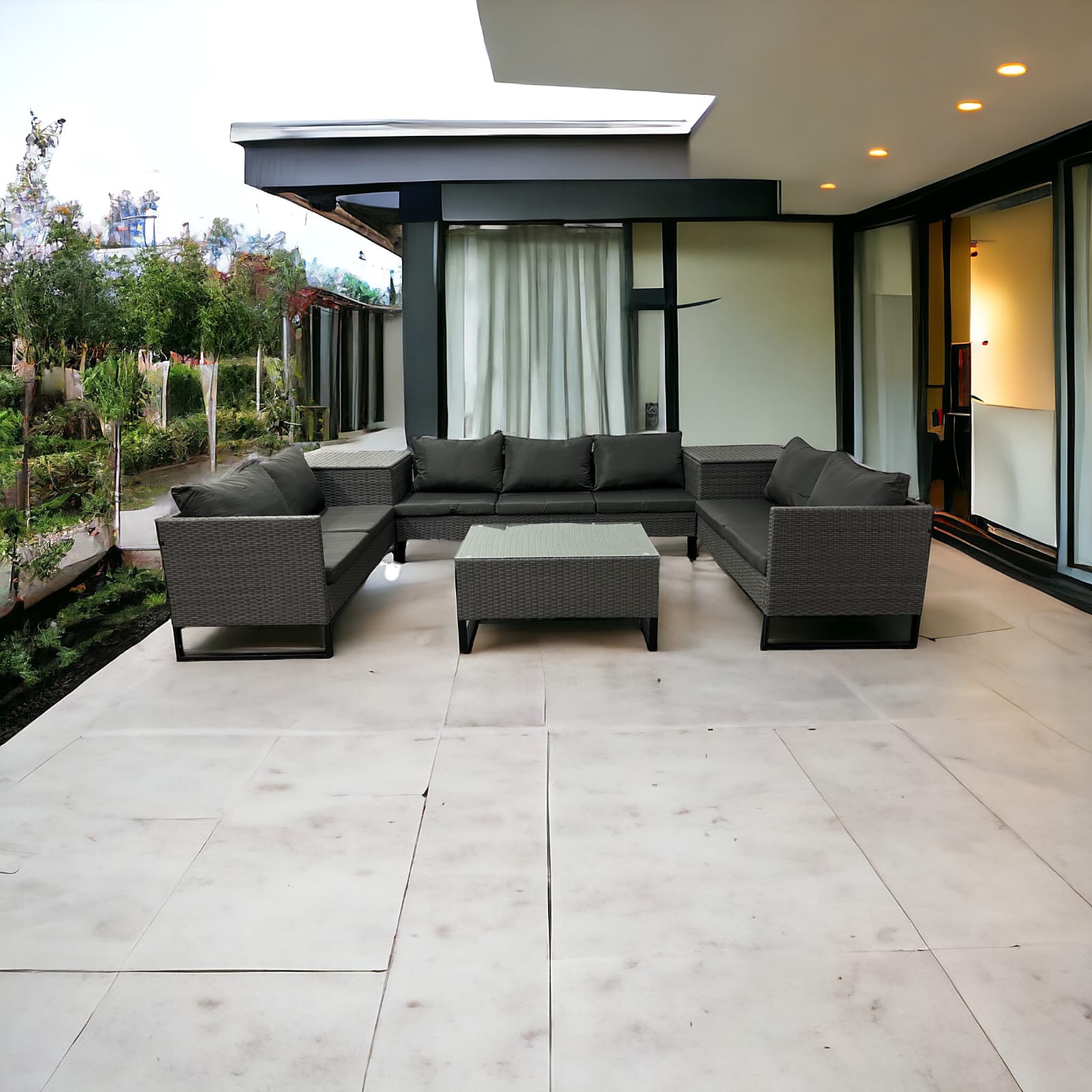 narożnik ogrodowy modułowy szary