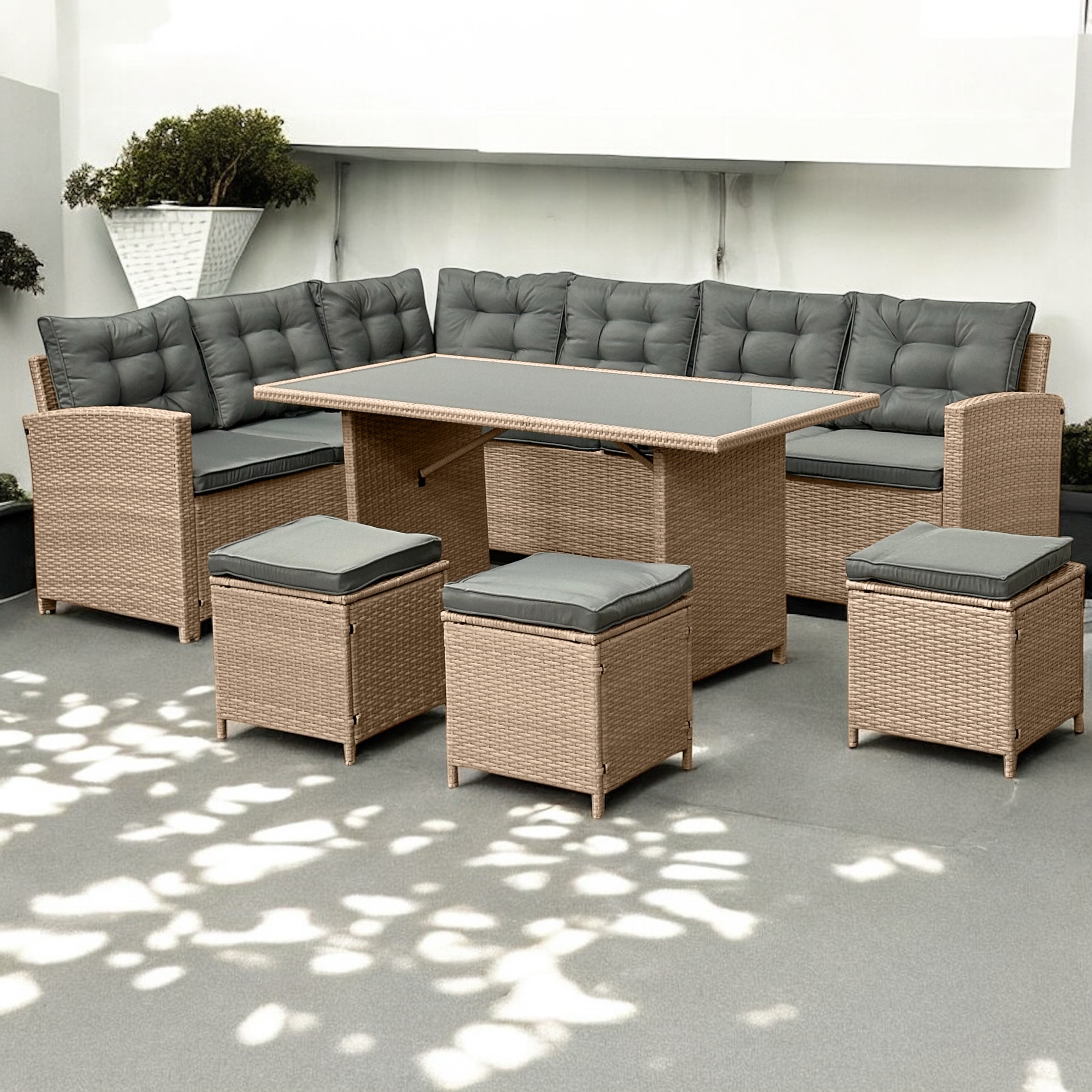 Narożnik ogrodowy technorattan naturalny