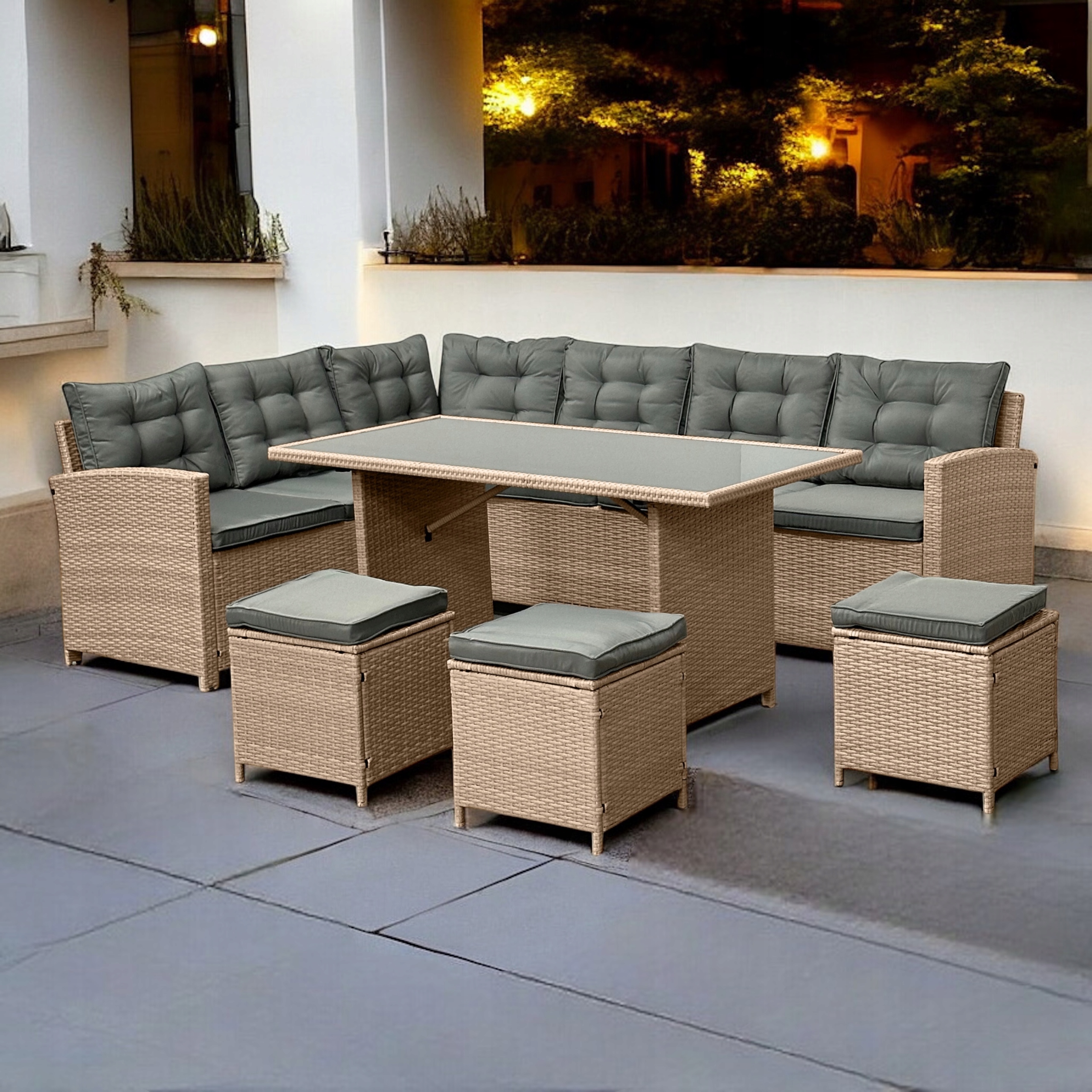 Narożnik ogrodowy technorattan naturalny