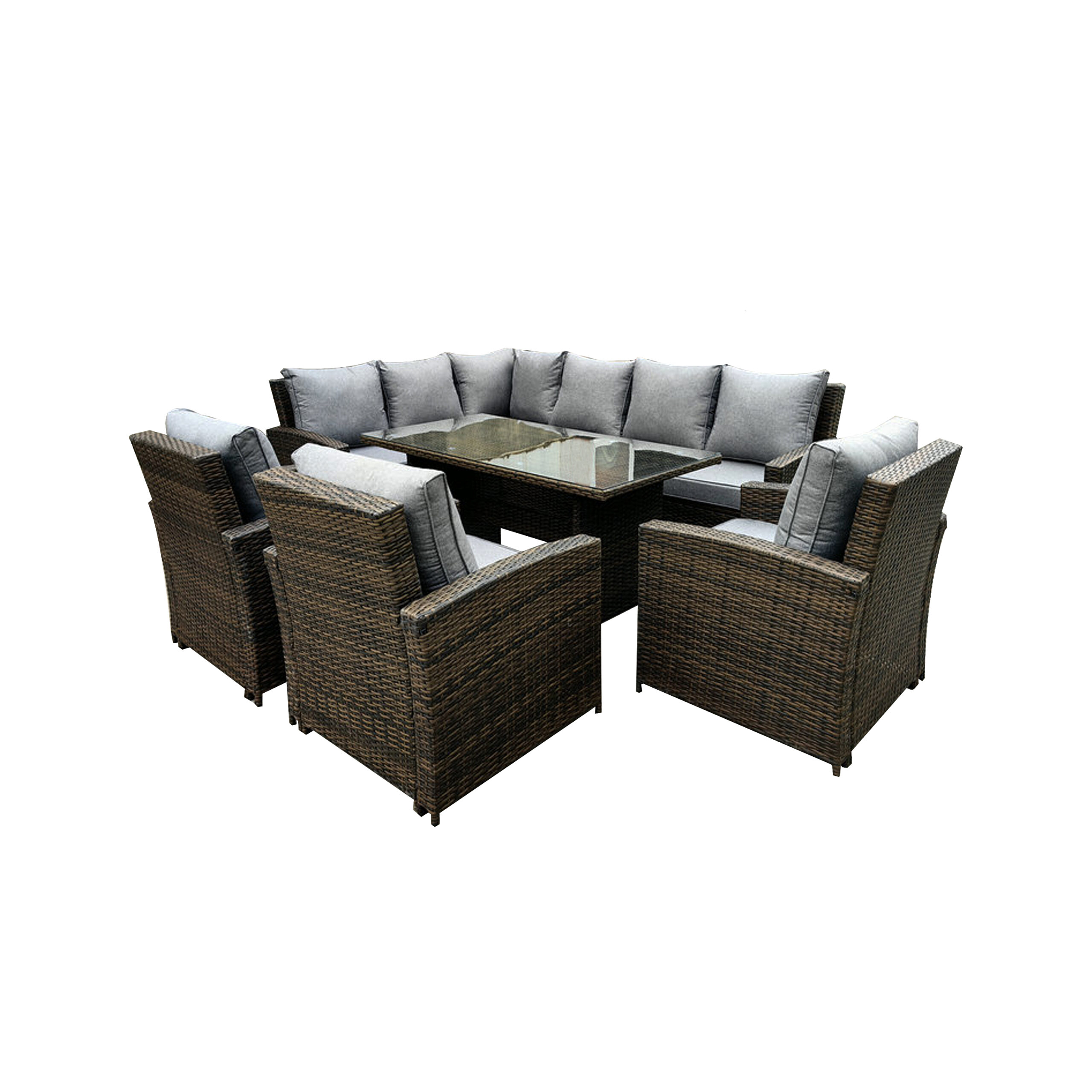 Lewostronny technorattanowy zestaw tarasowy