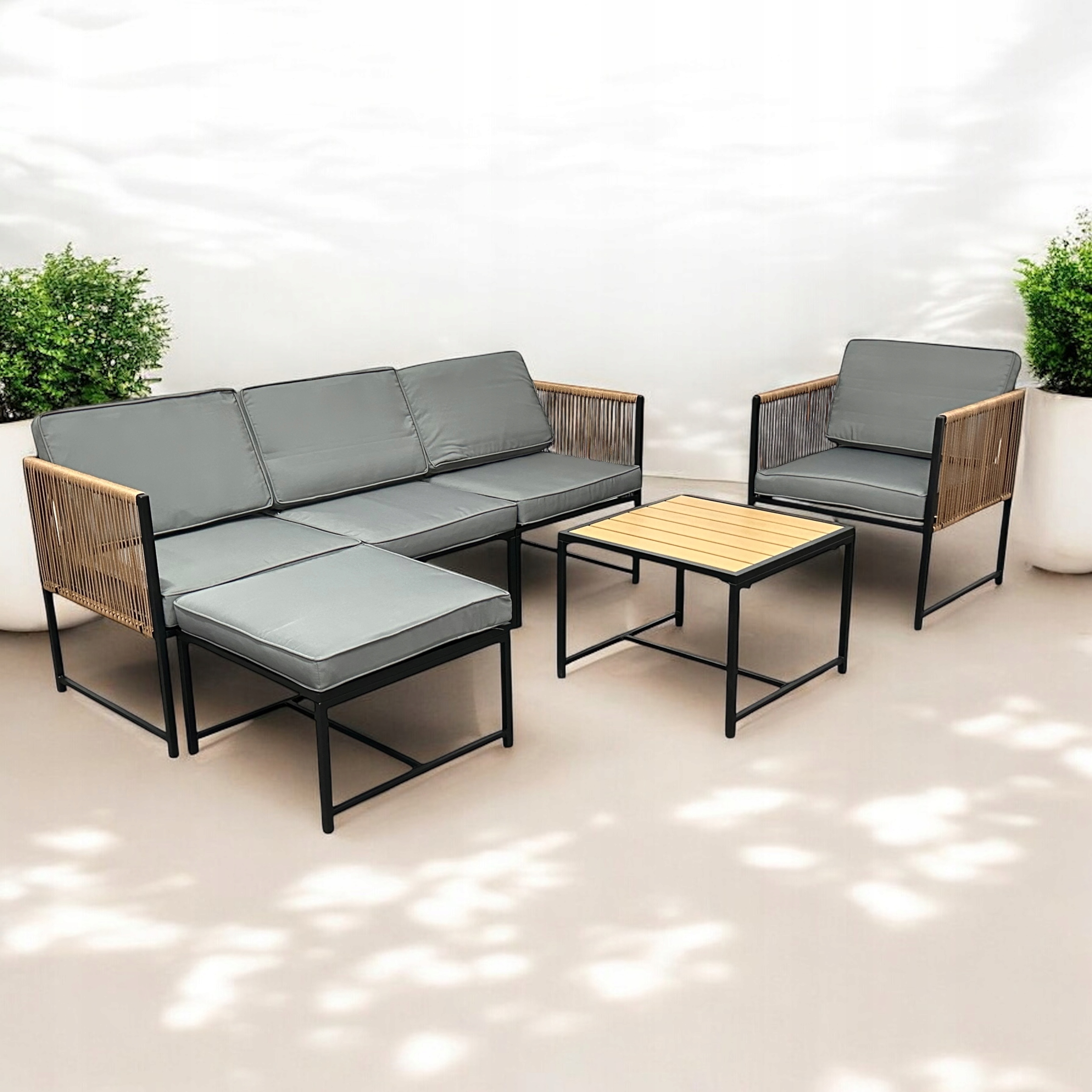 Modułowy narożnik sznurkowy technorattanowy