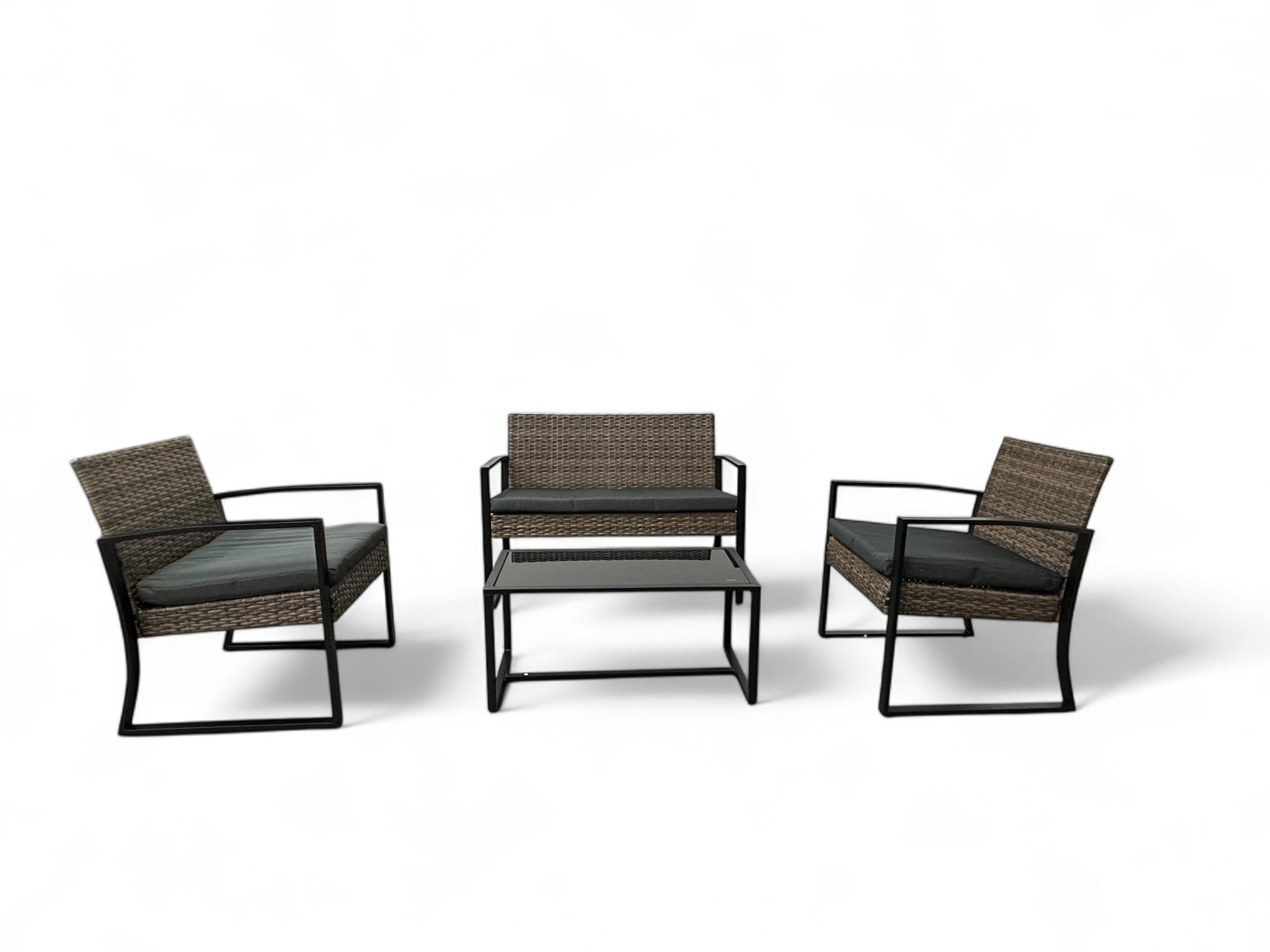 Meble ogrodowe technorattan brąz