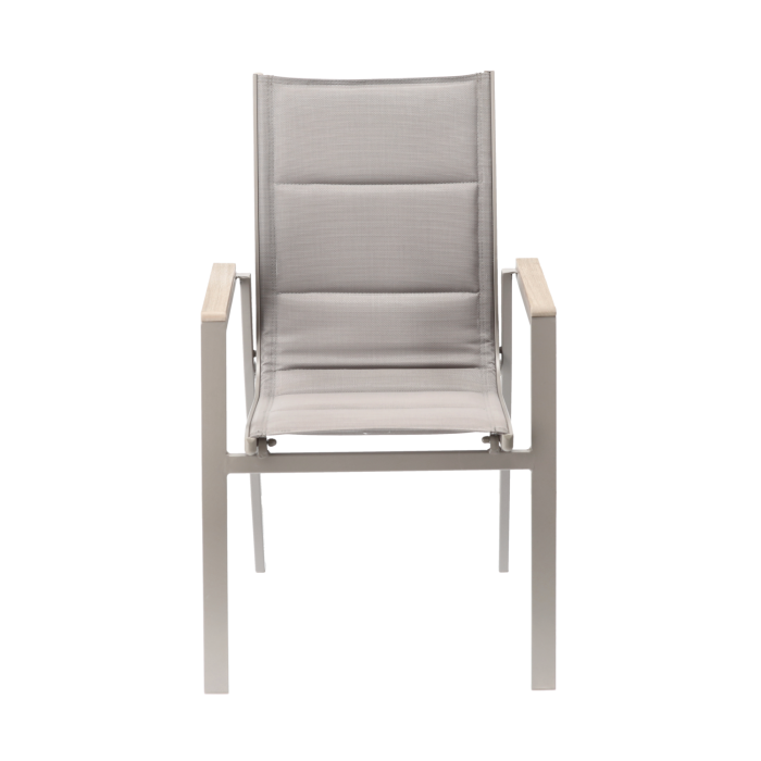 Aluminiowe ogrodowe krzesło polywood beżowe Rimini - obrazek 3