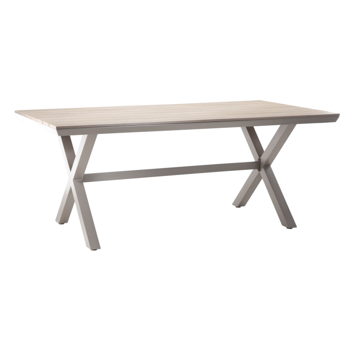 Aluminiowy beżowy stół z blatem polywood Rimini 180 cm - obrazek 1