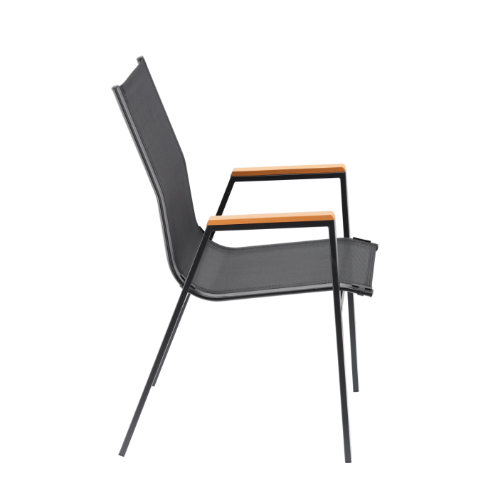 Stalowe krzesło ogrodowe polywood Lizbona Czarne - obrazek 3