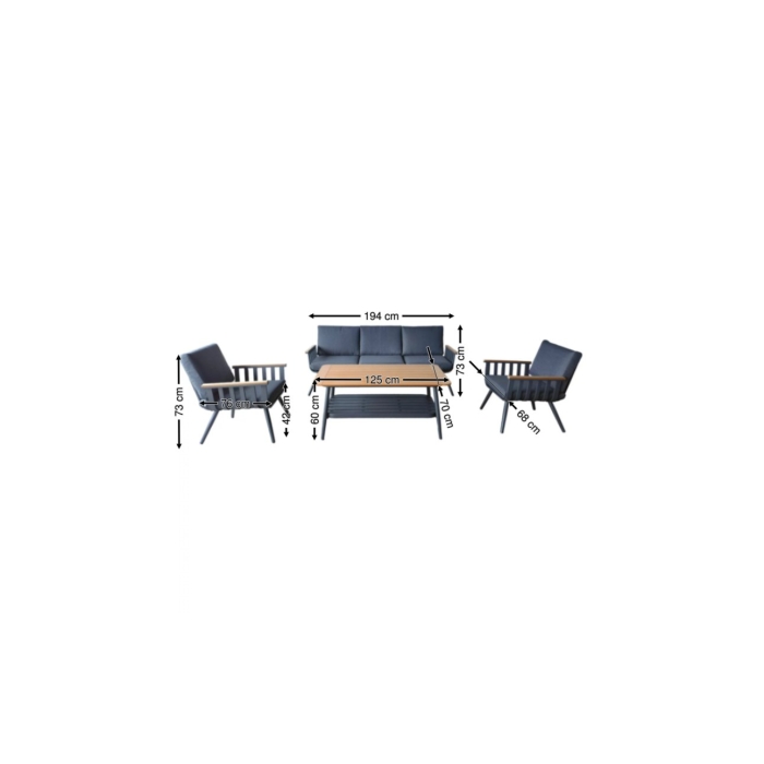 Aluminiowy Zestaw Ogrodowy Premium Antracyt Alman - obrazek 14