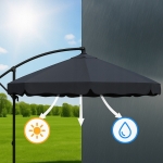 Parasol Ogrodowy Duży Składany Szary - obrazek 2