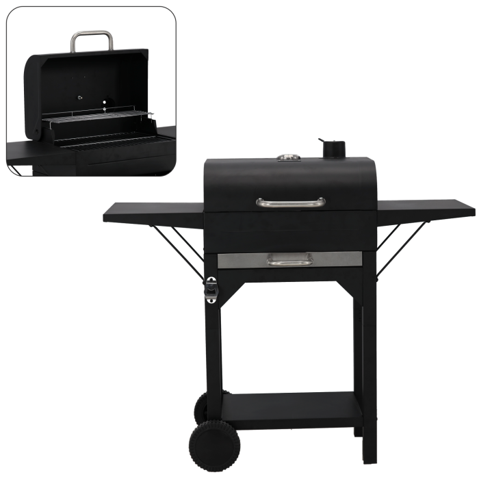 Grill Węglowy z Pokrywą Rusztem i Kółkami - obrazek 11