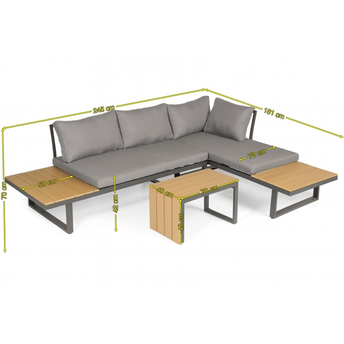 Narożnik Tarasowy Aluminiowy Modułowy Szary Kameleon - obrazek 9