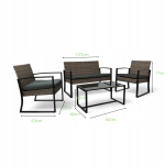 Komplet mebli tarasowych technorattanowych kolor szary - obrazek 4