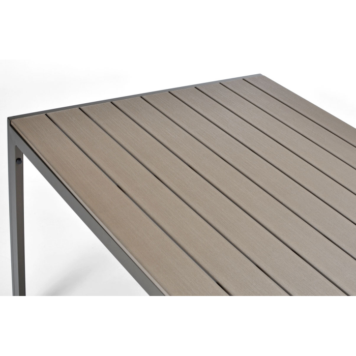 Brązowy stół aluminiowy ogrodowy Modena 150×90 cm - obrazek 3