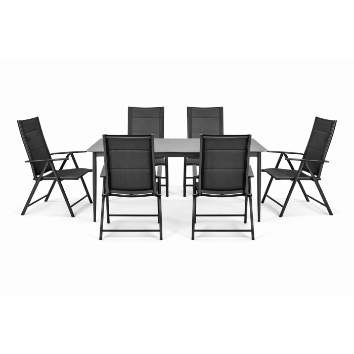 Zestaw jadalniany na ogród meble aluminiowe szare Bosano 90x150 - obrazek 4