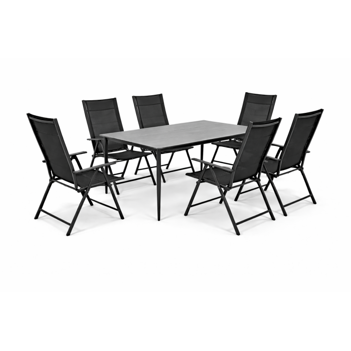 Zestaw jadalniany na ogród meble aluminiowe szare Bosano 90x150 - obrazek 2
