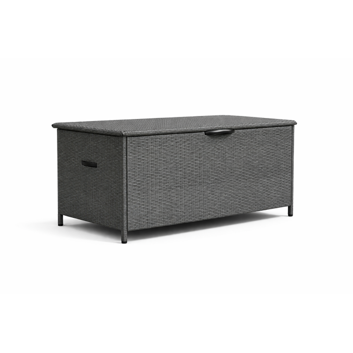 Ogrodowa skrzynia z technorattanu 133x56x64 cm szara - obrazek 1