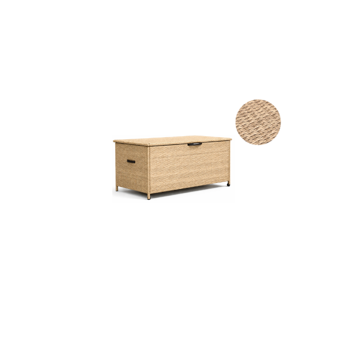 Skrzynia ogrodowa duża z technorattanu 166x76x80cm kolor naturalny - obrazek 2