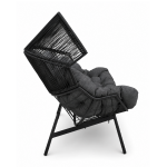 Fotel Dwuosobowy Technorattanowy Czarny Umbria - obrazek 4