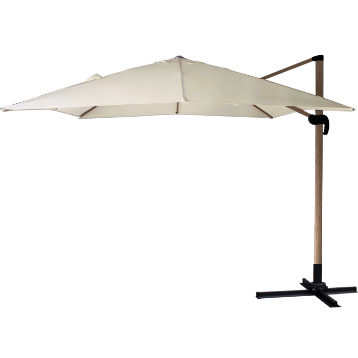 Parasol ogrodowy 3x3m Beżowy Roma "Efekt drewna" - obrazek 1