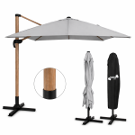 Parasol ogrodowy 3x3m Szary Roma "Efekt drewna" - obrazek 4