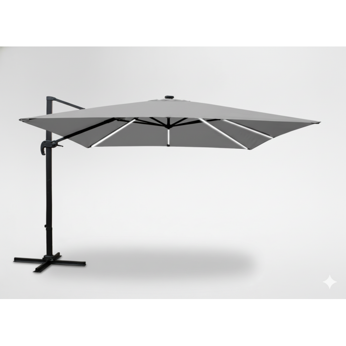 Parasol Ogrodowy 3x4m LED Szary z Pokrowcem Roma - obrazek 3