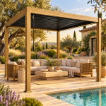 Drewnopodobna Pergola Aluminiowa LED 3x4m - obrazek 3