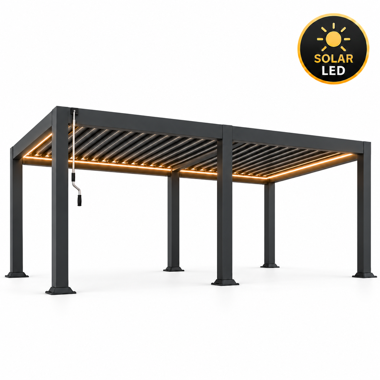 Aluminiowa Pergola Bioklimatyczna LED Antracytowa 4x6m