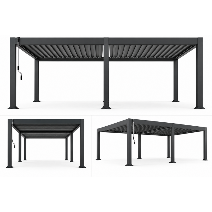 Wolnostojąca Pergola Lamelowa Antracytowa 4x6m - obrazek 5
