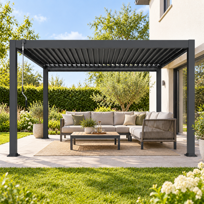 Pergola Lamelowa Wolnostojąca Antracytowa 4x4m - obrazek 2