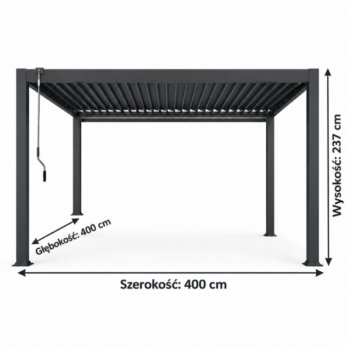 Pergola Lamelowa Wolnostojąca Antracytowa 4x4m - obrazek 4