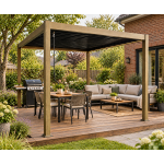 Wolnostojąca Pergola Drewnopodobna LED 3x3m - obrazek 2