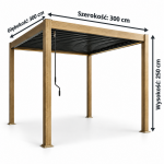 Wolnostojąca Pergola Drewnopodobna LED 3x3m - obrazek 4