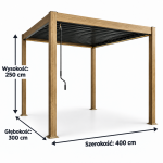 Drewnopodobna Pergola Aluminiowa LED 3x4m - obrazek 5