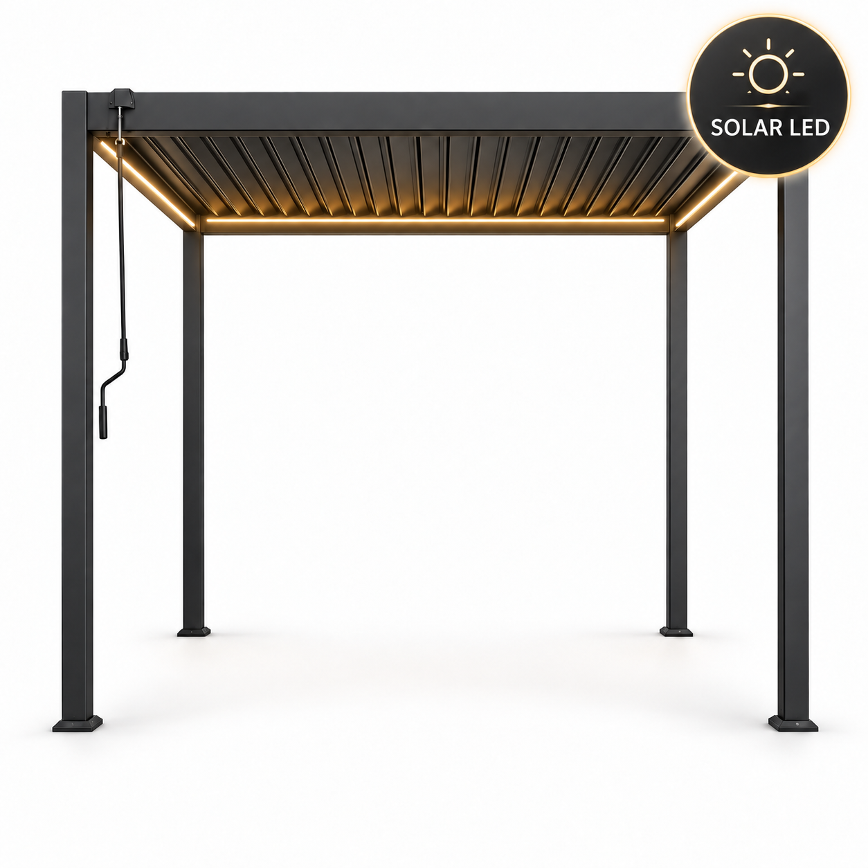 Całoroczna Pergola Bioklimatyczna LED Antracytowa 3x4m