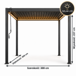 Pergola Bioklimatyczna LED Aluminiowa 3x3m - obrazek 5