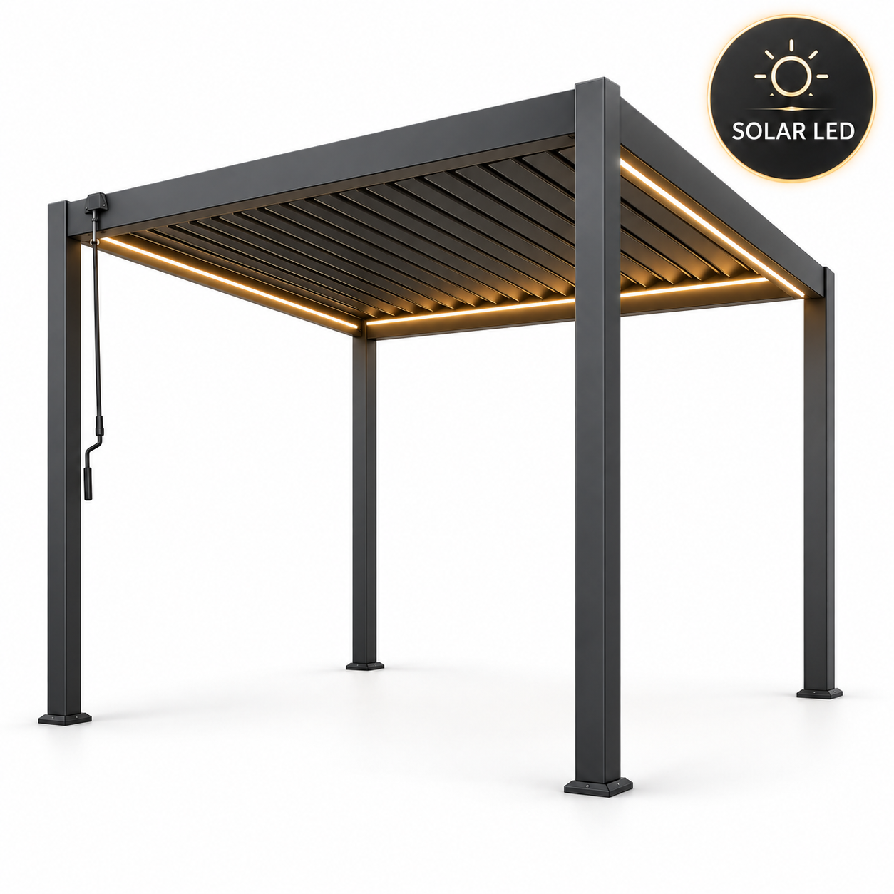 Pergola LED Całoroczna Antracytowa 4x4m