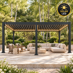 Aluminiowa Pergola Bioklimatyczna LED Antracytowa 4x6m - obrazek 3
