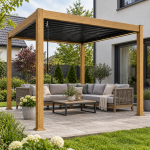 Drewnopodobna Pergola Aluminiowa LED 3x4m - obrazek 2
